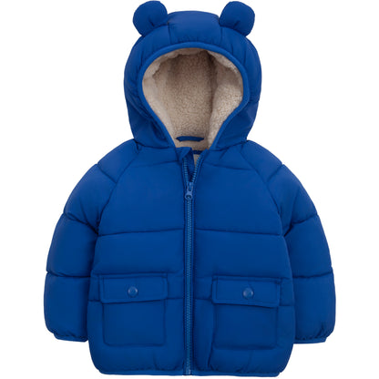 Baby Boys' Water-Resistant Sherpa Fleece Lined Puffer Jacket Winter Coat for Newborn Infants Toddler
