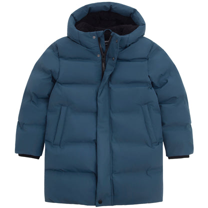 Rokka&Rolla Boys Long Seamless Puffer Jacket Fleece Lining Winter Coat - Grey