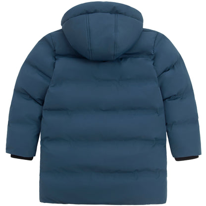Rokka&Rolla Boys Long Seamless Puffer Jacket Fleece Lining Winter Coat - Grey