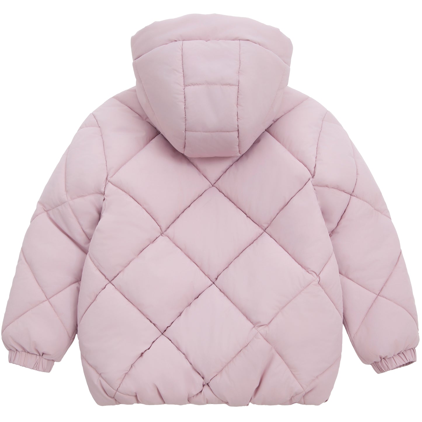 Girls Diamond Quilted Hooded Puffer Jacket - Pink
