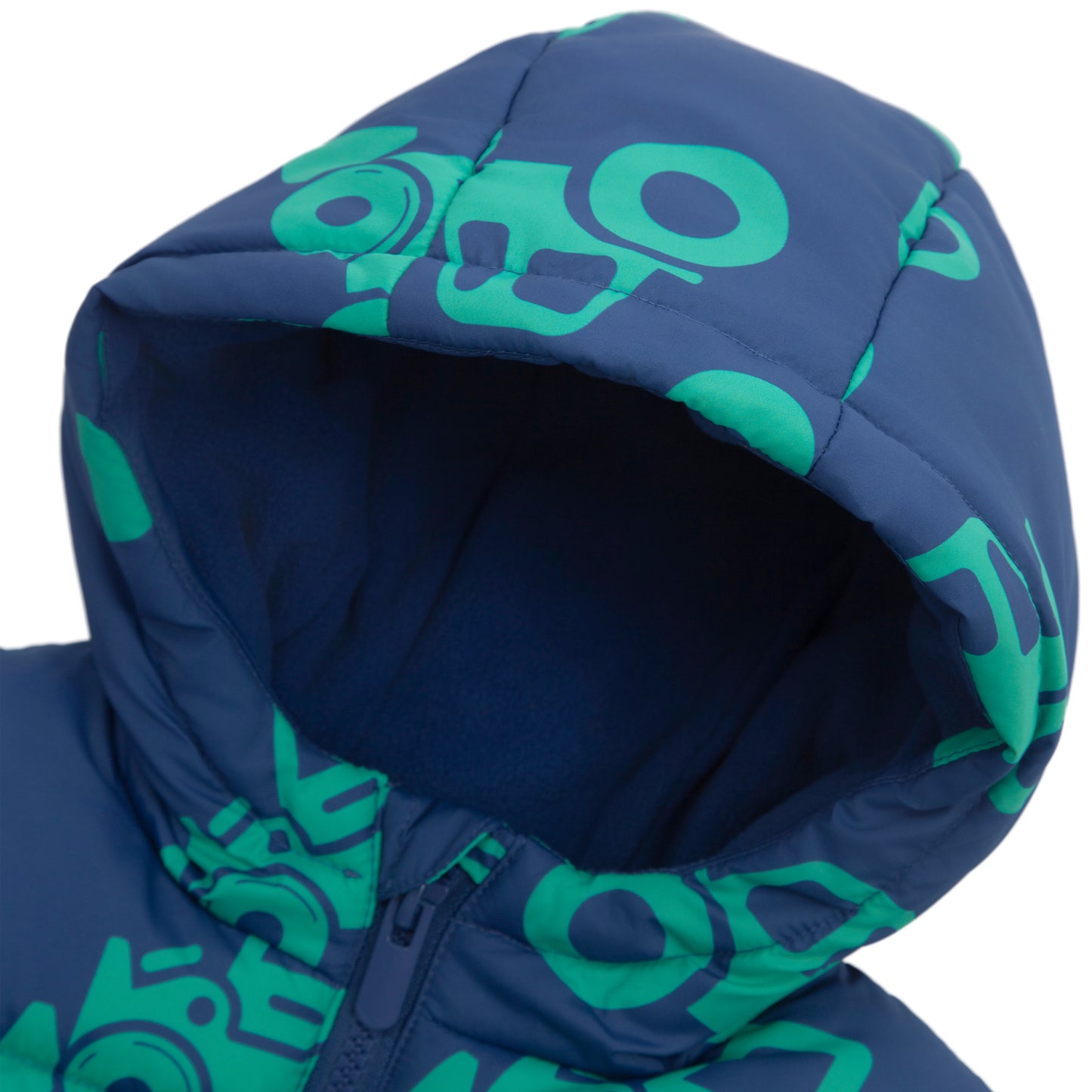Boys Toddler Puffer Jacket Fleece Lined Hooded Winter Coat - Green Car