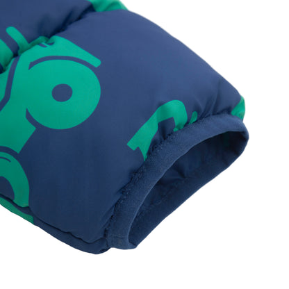 Boys Toddler Puffer Jacket Fleece Lined Hooded Winter Coat - Green Car