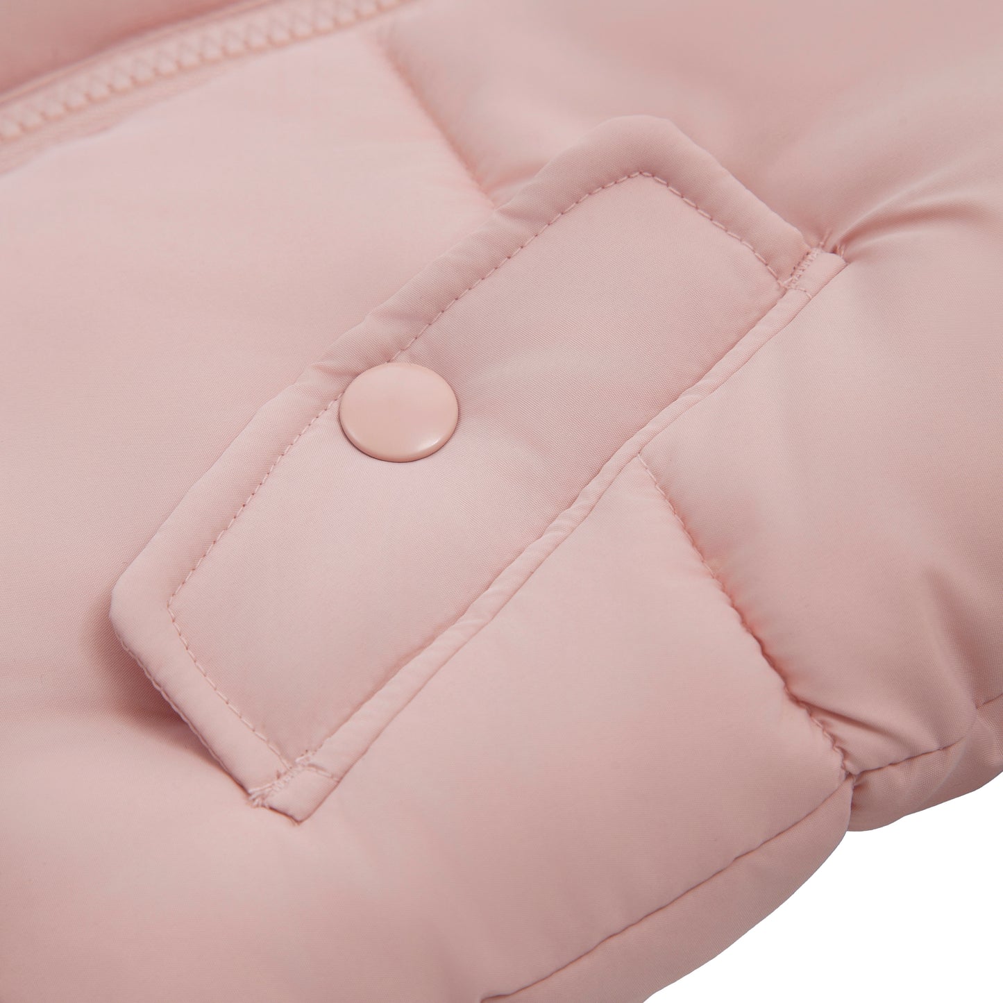 Toddler Girls Ruffle Hem Hooded Fleece Lined Puffer Jacket - Pink