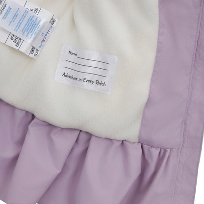 Toddler Girls Ruffle Hem Hooded Fleece Lined Puffer Jacket - Purple