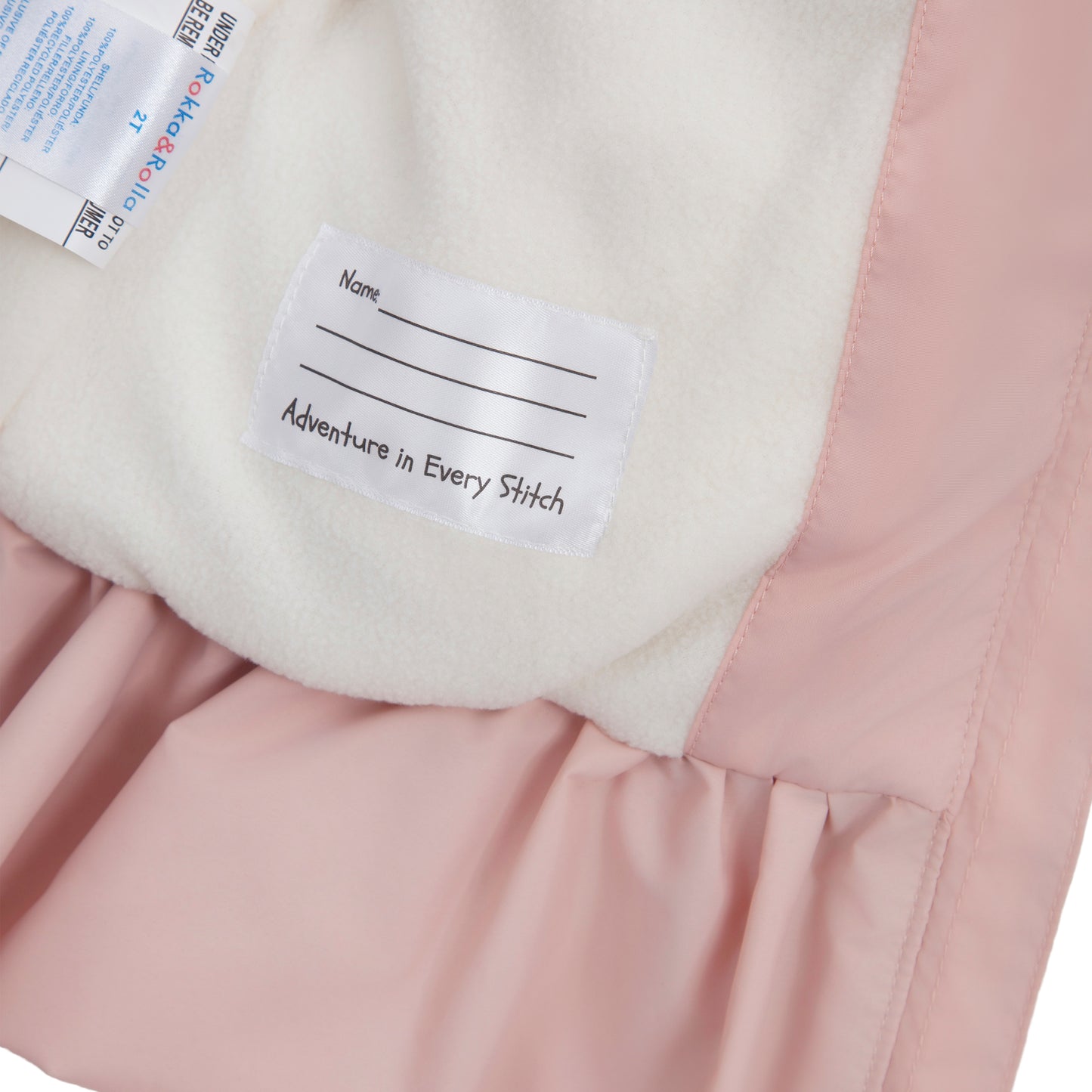 Toddler Girls Ruffle Hem Hooded Fleece Lined Puffer Jacket - Pink