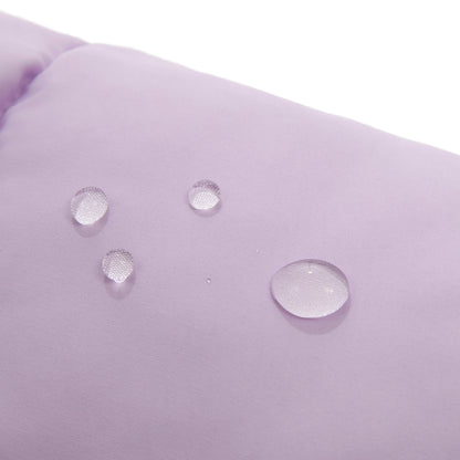 Toddler Girls Ruffle Hem Hooded Fleece Lined Puffer Jacket - Purple