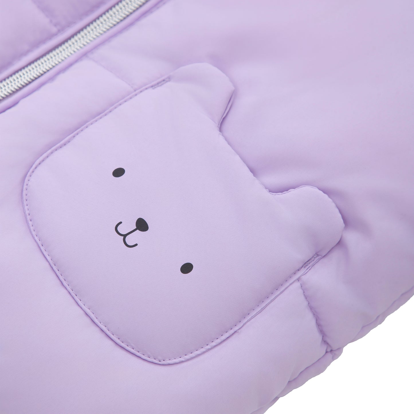 Rokka&Rolla Baby Girls Puffer Jacket Fleece Lined Bear Ears Puffer Jacket - Lilac