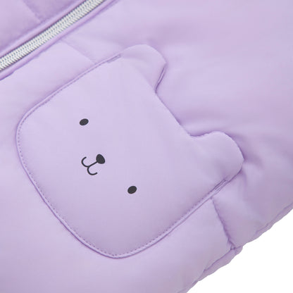 Rokka&Rolla Baby Girls Puffer Jacket Fleece Lined Bear Ears Puffer Jacket - Lilac