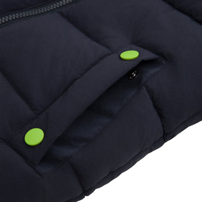 Boys Toddler Borg Fleece Lined Hooded Puffer Jacket Coat 2T-5T - Navy