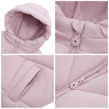 Girls Diamond Quilted Hooded Puffer Jacket - Pink