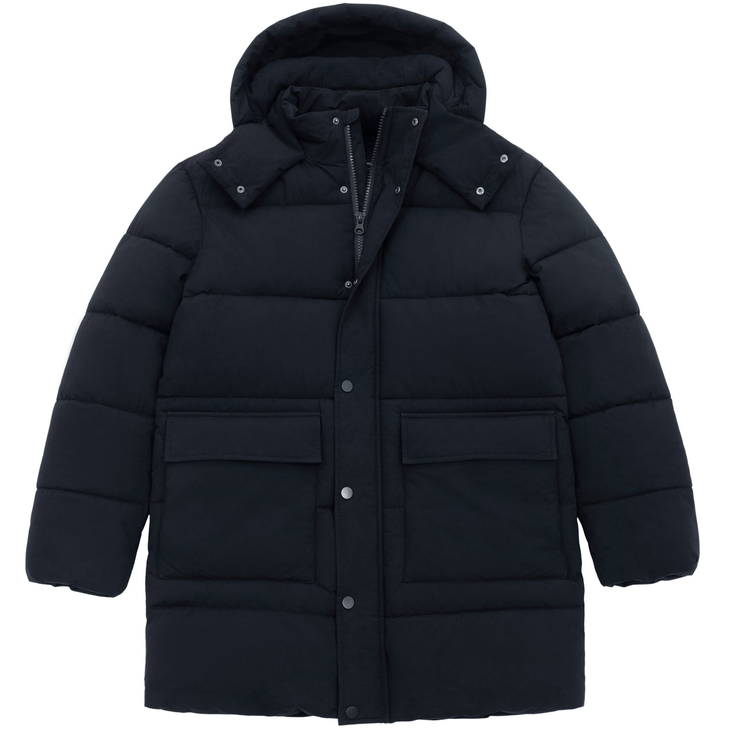 Men's Puffer Jacket Water-Resistant Fleece-Lined Winter Coat - Navy
