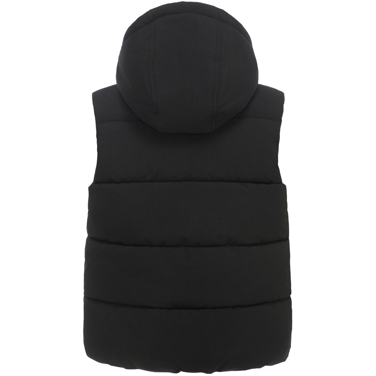Boys Hooded Puffer Vest Lightweight Warm All Season Bodywarmer - Black