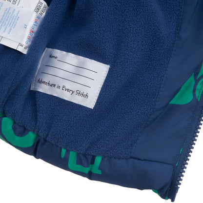 Boys Toddler Puffer Jacket Fleece Lined Hooded Winter Coat - Green Car
