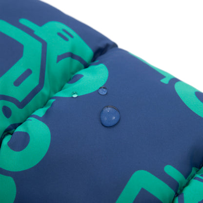 Boys Toddler Puffer Jacket Fleece Lined Hooded Winter Coat - Green Car