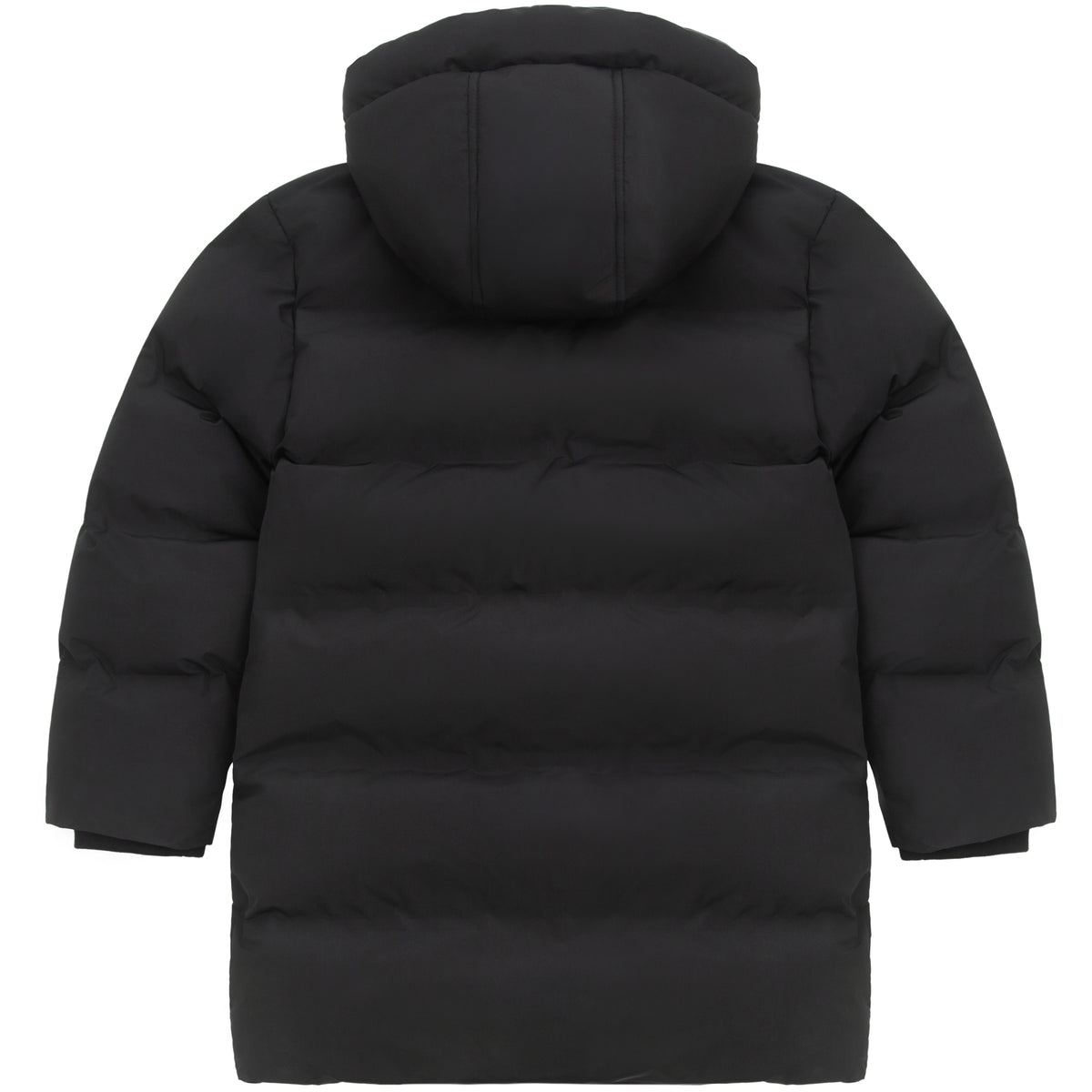 Rokka&Rolla Boys Long Seamless Puffer Jacket Fleece Lining Winter Coat - Black