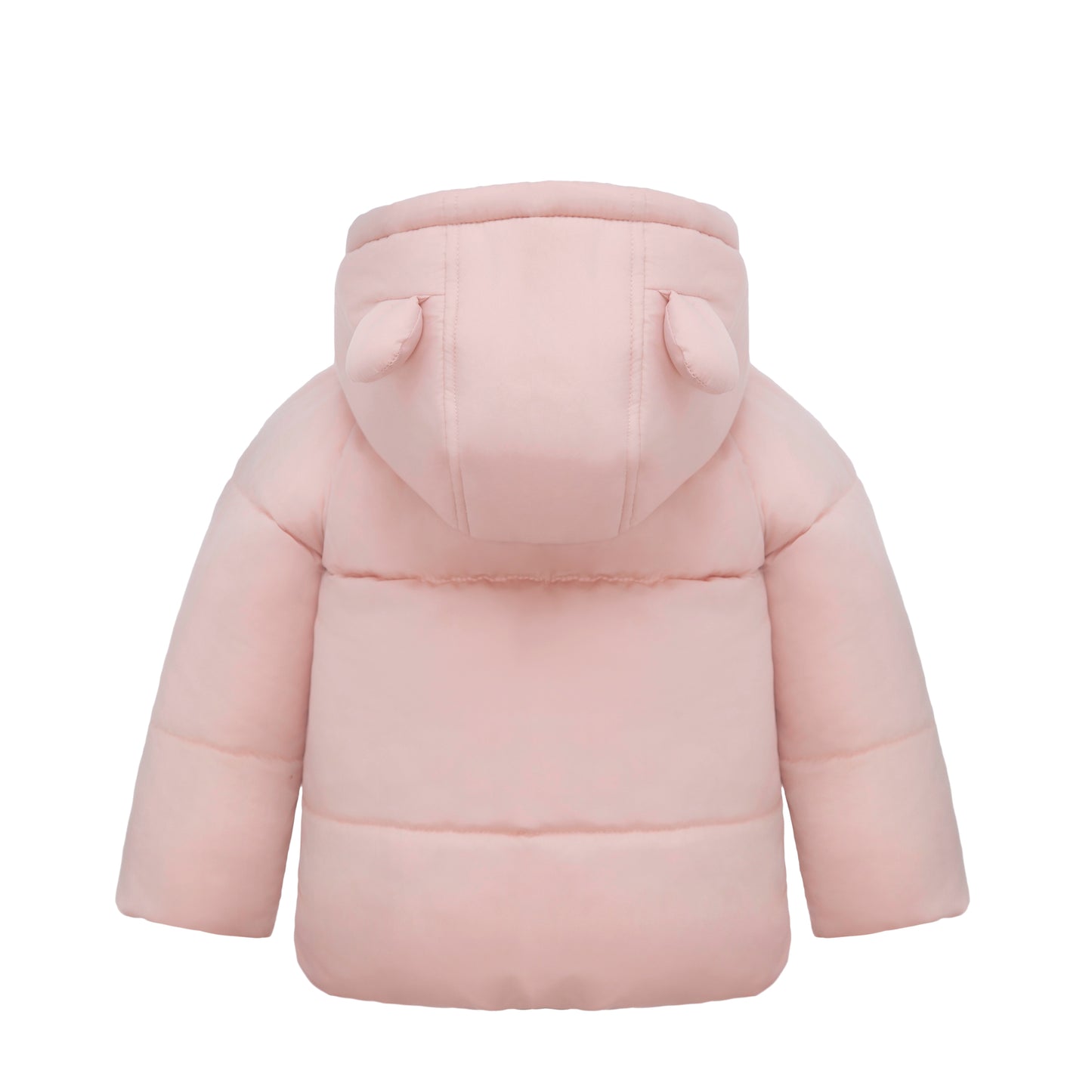 Rokka&Rolla Baby Girls Puffer Jacket Fleece Lined Bear Ears Puffer Jacket - Pink