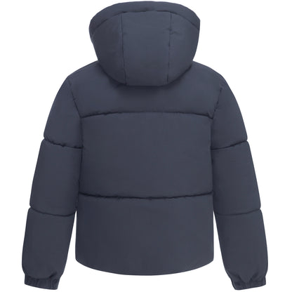 Boys Boxy Puffer Jacket With Water-Resistant Fleece Lining - Grey