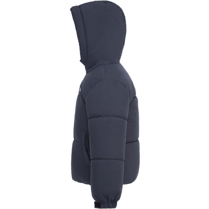 Boys Boxy Puffer Jacket With Water-Resistant Fleece Lining - Grey