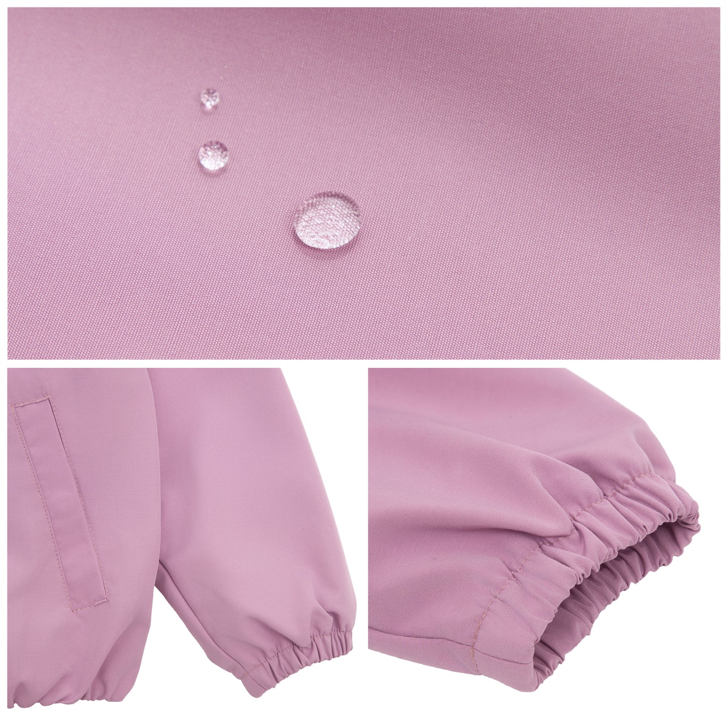 Girls Fleece Lining Jacket with Bubble Hem Snap Pockets Coat - Pink