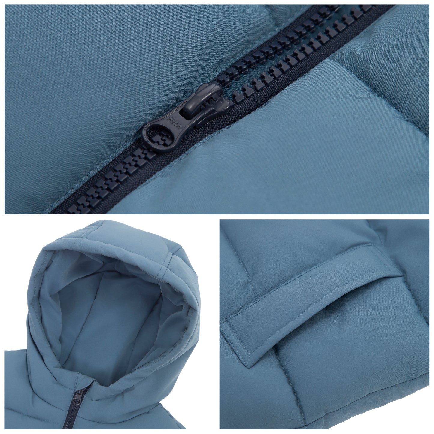 Boys Hooded Puffer Vest Lightweight Warm All Season Bodywarmer - Slate Blue