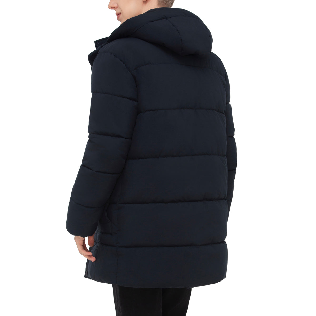 Men's Puffer Jacket Water-Resistant Fleece-Lined Winter Coat - Navy
