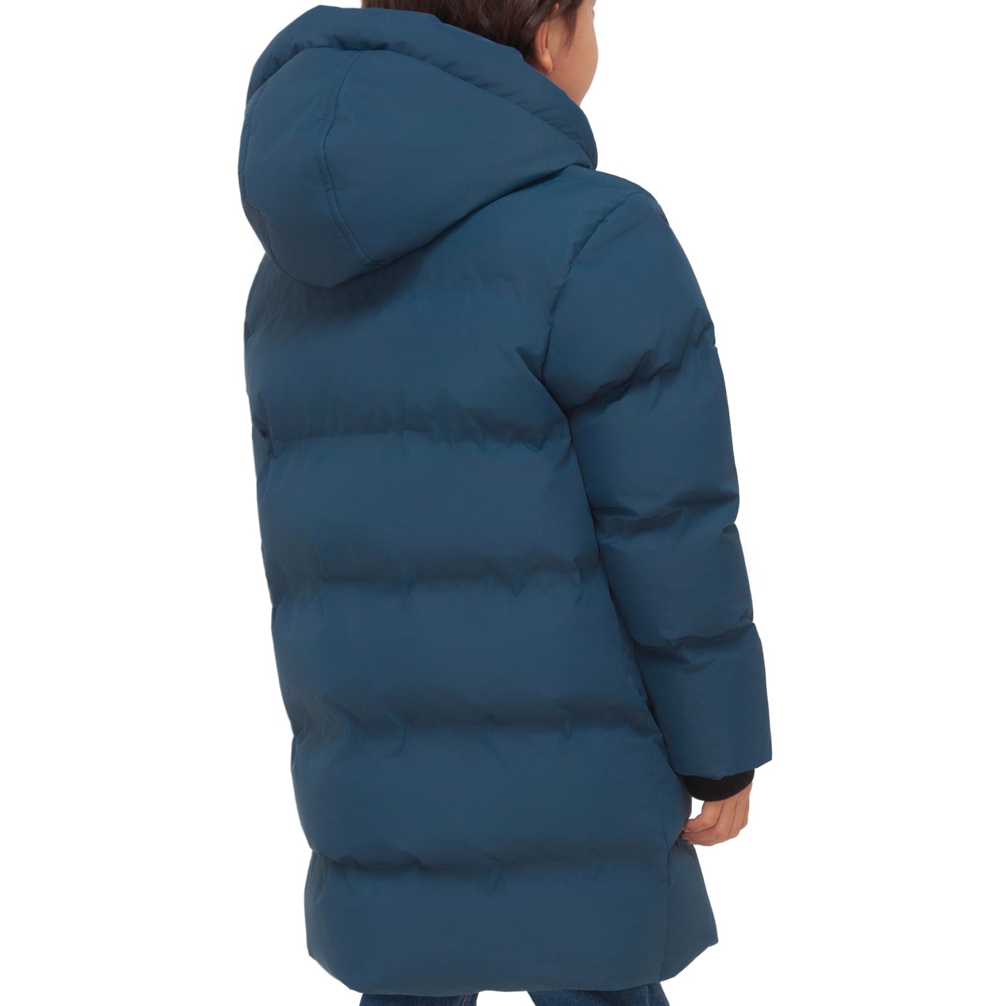 Rokka&Rolla Boys Long Seamless Puffer Jacket Fleece Lining Winter Coat - Grey