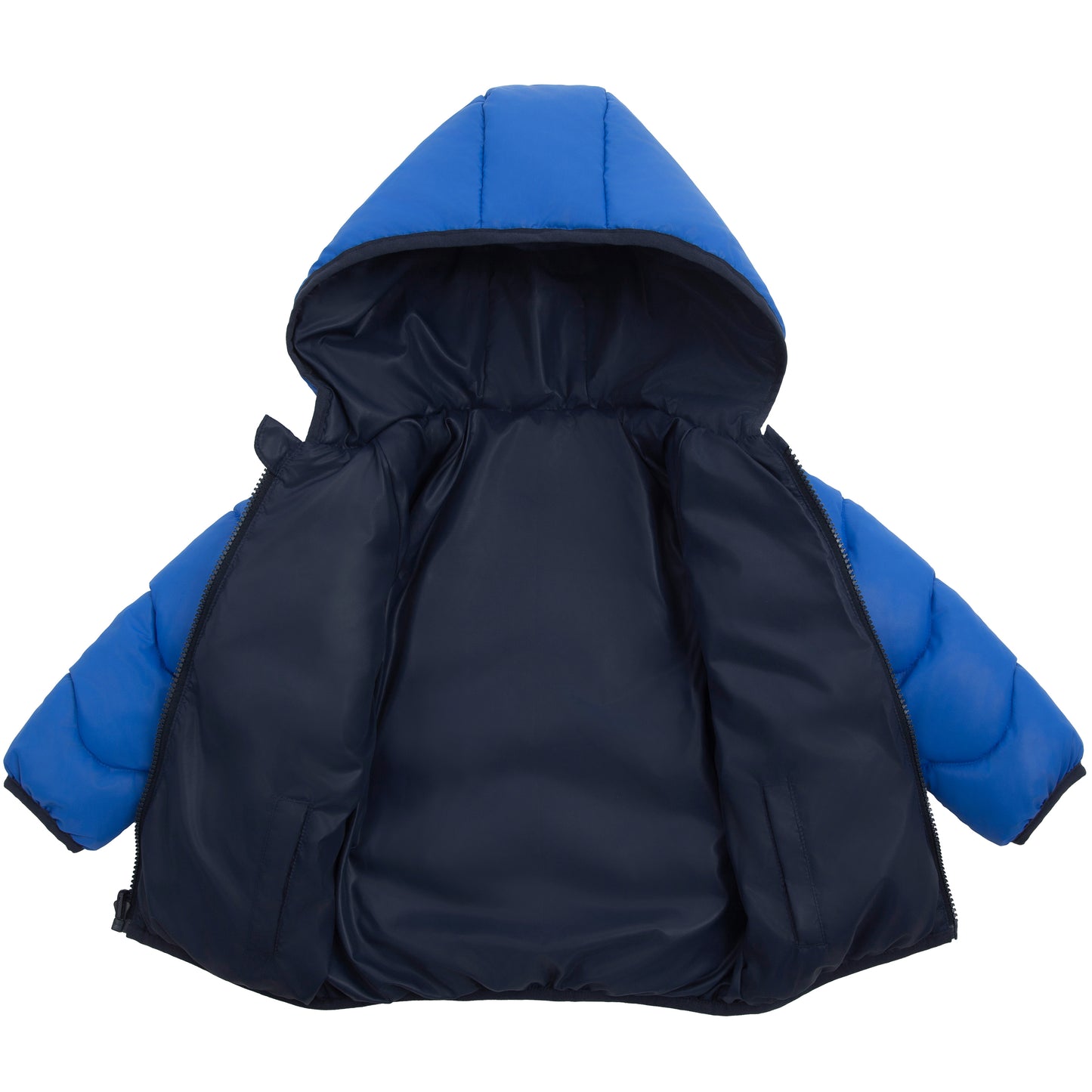 Toddler Boys' Reversible Lightweight Hooded Puffer Jacket - Blue/Navy