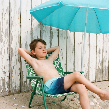 Rokka&Rolla Boys' Swim Trunks with Boxer Brief Compression Liner Quick Dry Kids Bathing Suit, UPF 50+ - Aqua Blue Gradient - Rokka&Rolla