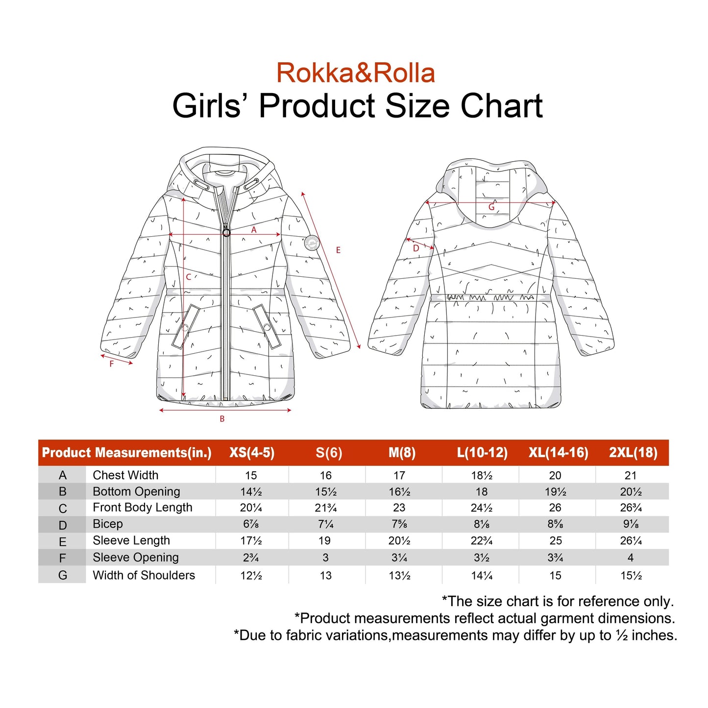 Girls' Jacket Lightweight Long Puffer Jacket