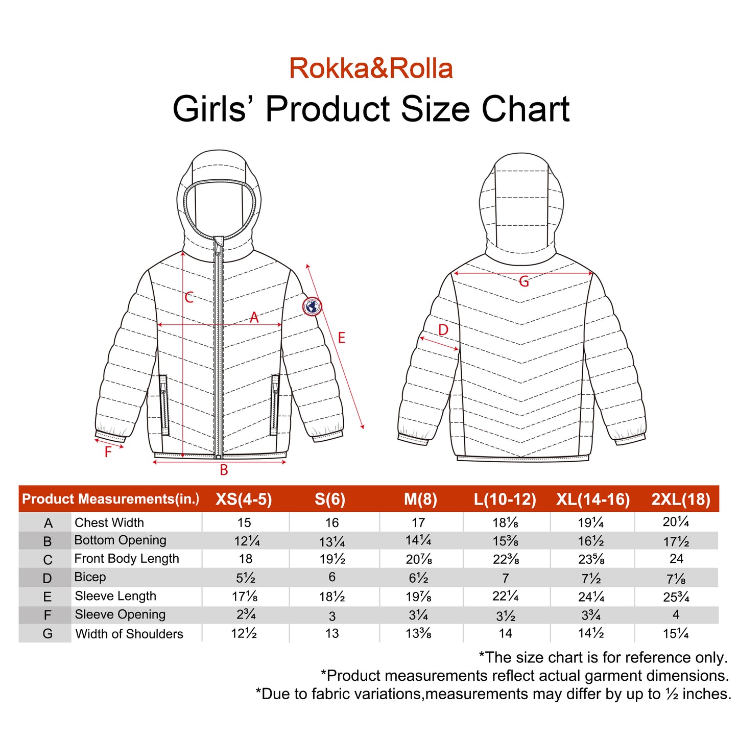 Girls' Reversible Lightweight Puffer Jacket