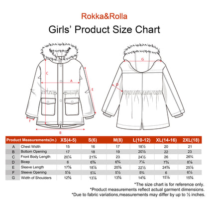 Girls' Water-Resistant Sherpa Fleece Lined Puffer Jacket Winter Parka Coat