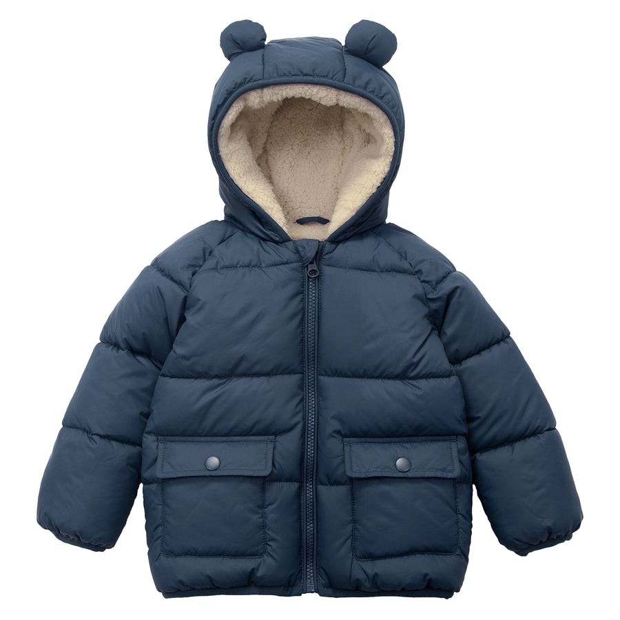 Baby Boys Water Resistant Sherpa Fleece Lined Puffer Jacket Winter Coat for Newborn Infants Toddler