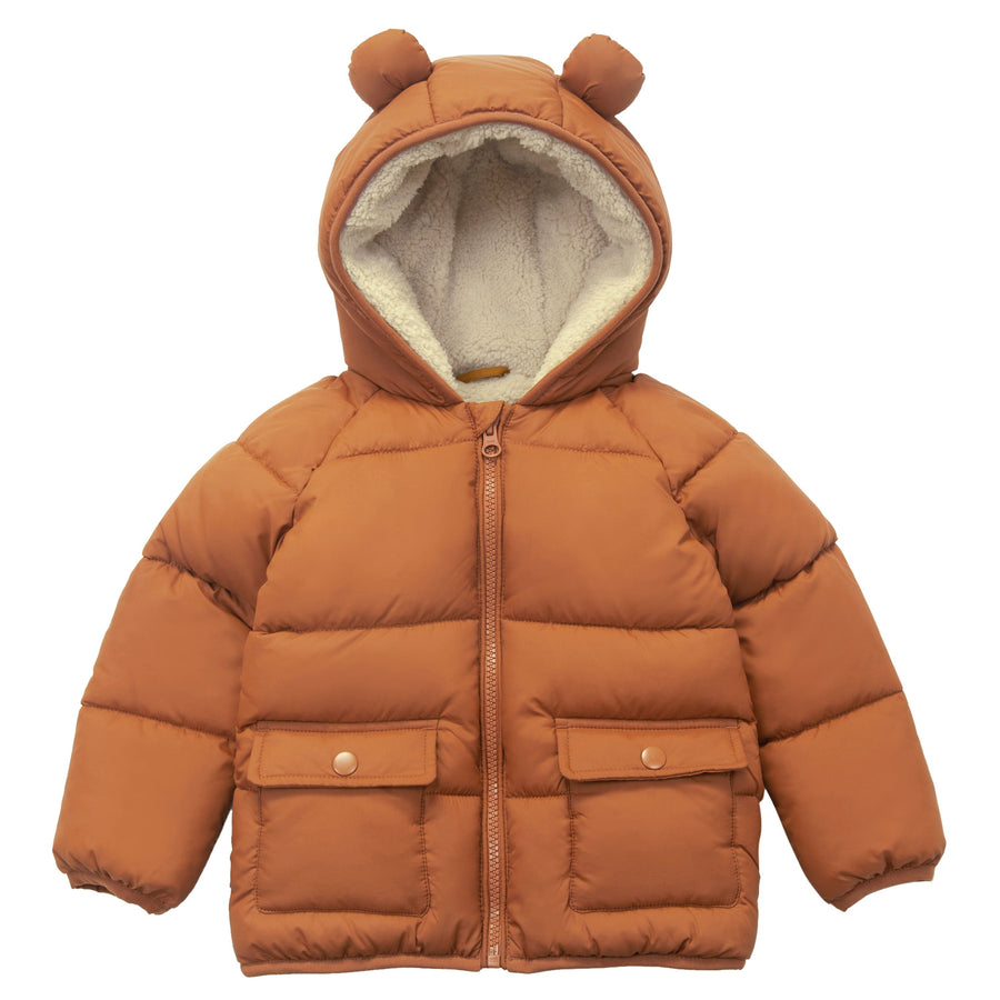 Baby Boys' Water-Resistant Sherpa Fleece Lined Puffer Jacket Winter Coat for Newborn Infants Toddler Coats & Jackets 6-9M / Orange Rokka & Rolla