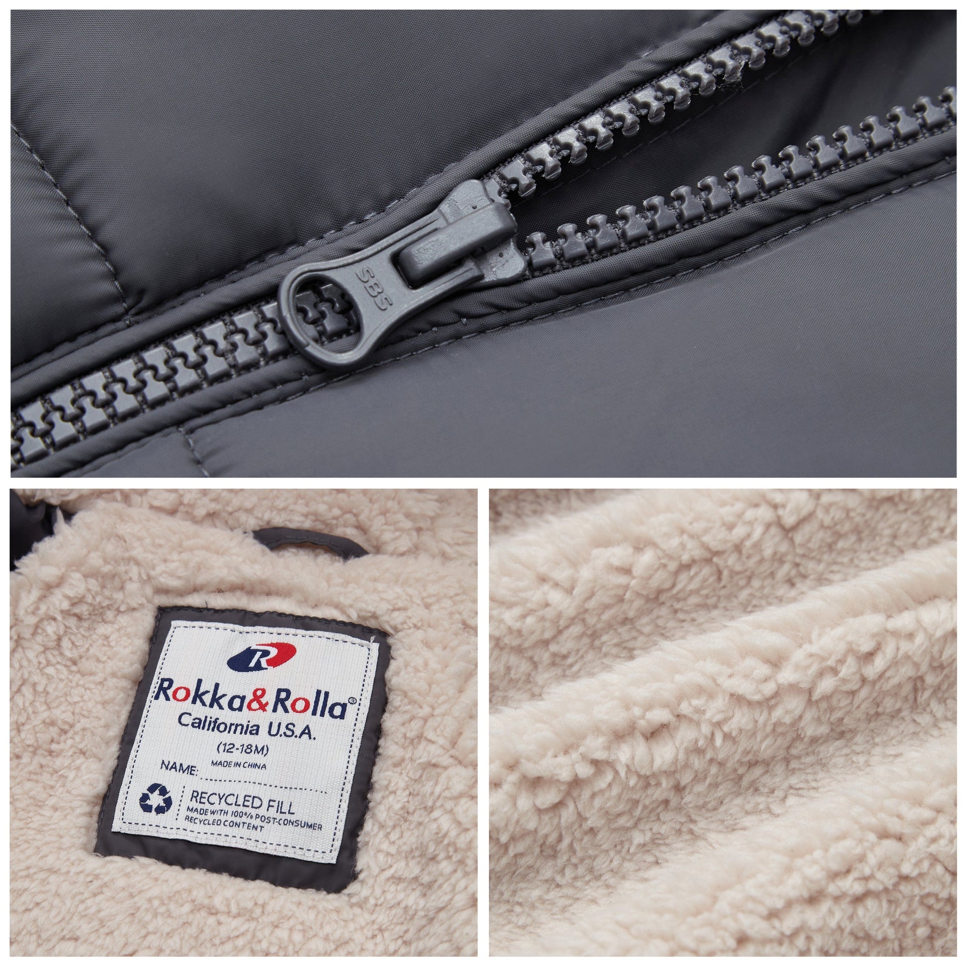 Baby Boys' Water-Resistant Sherpa Fleece Lined Puffer Jacket Winter Coat for Newborn Infants Toddler Coats & Jackets Rokka & Rolla
