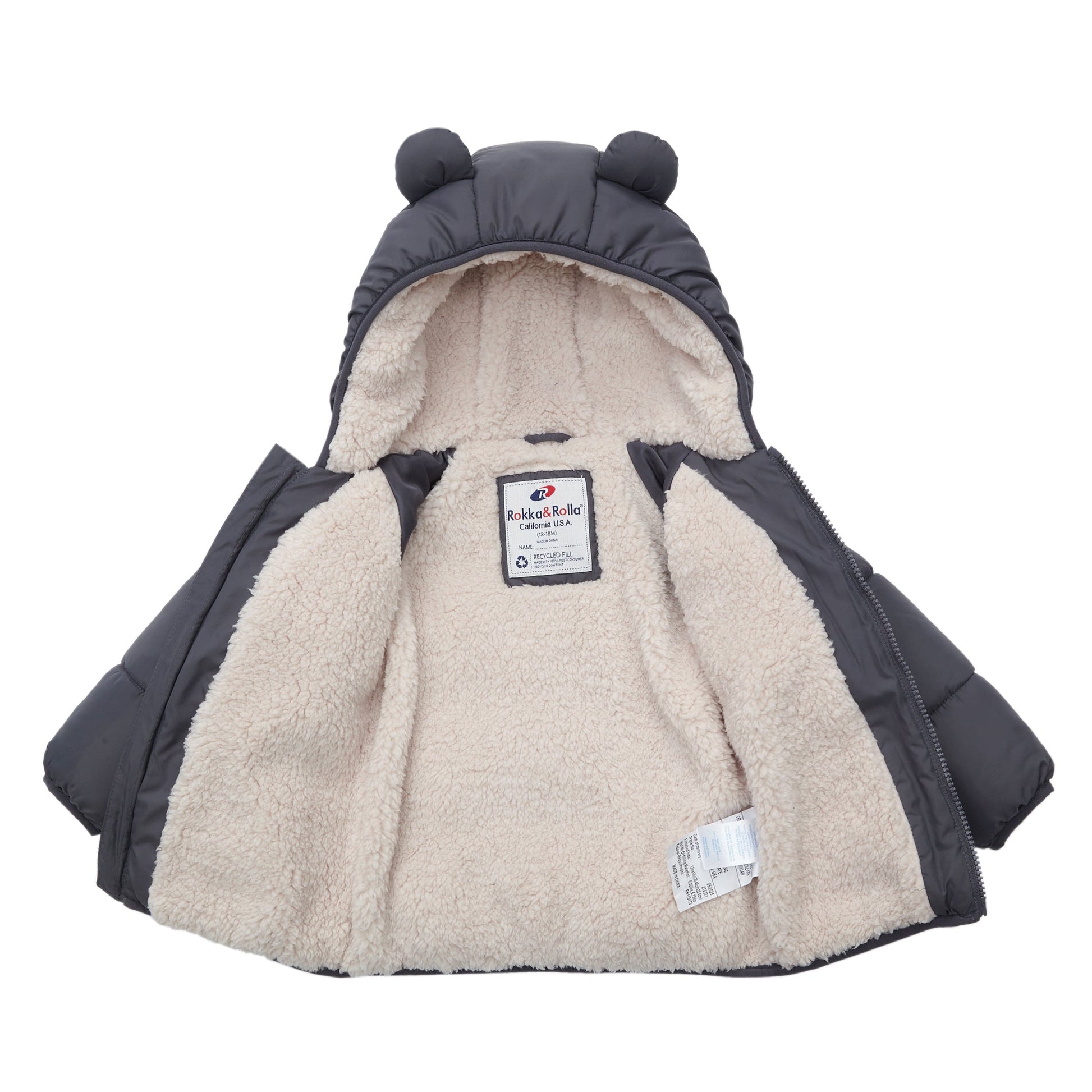Baby Boys' Water-Resistant Sherpa Fleece Lined Puffer Jacket Winter Coat for Newborn Infants Toddler Coats & Jackets Rokka & Rolla