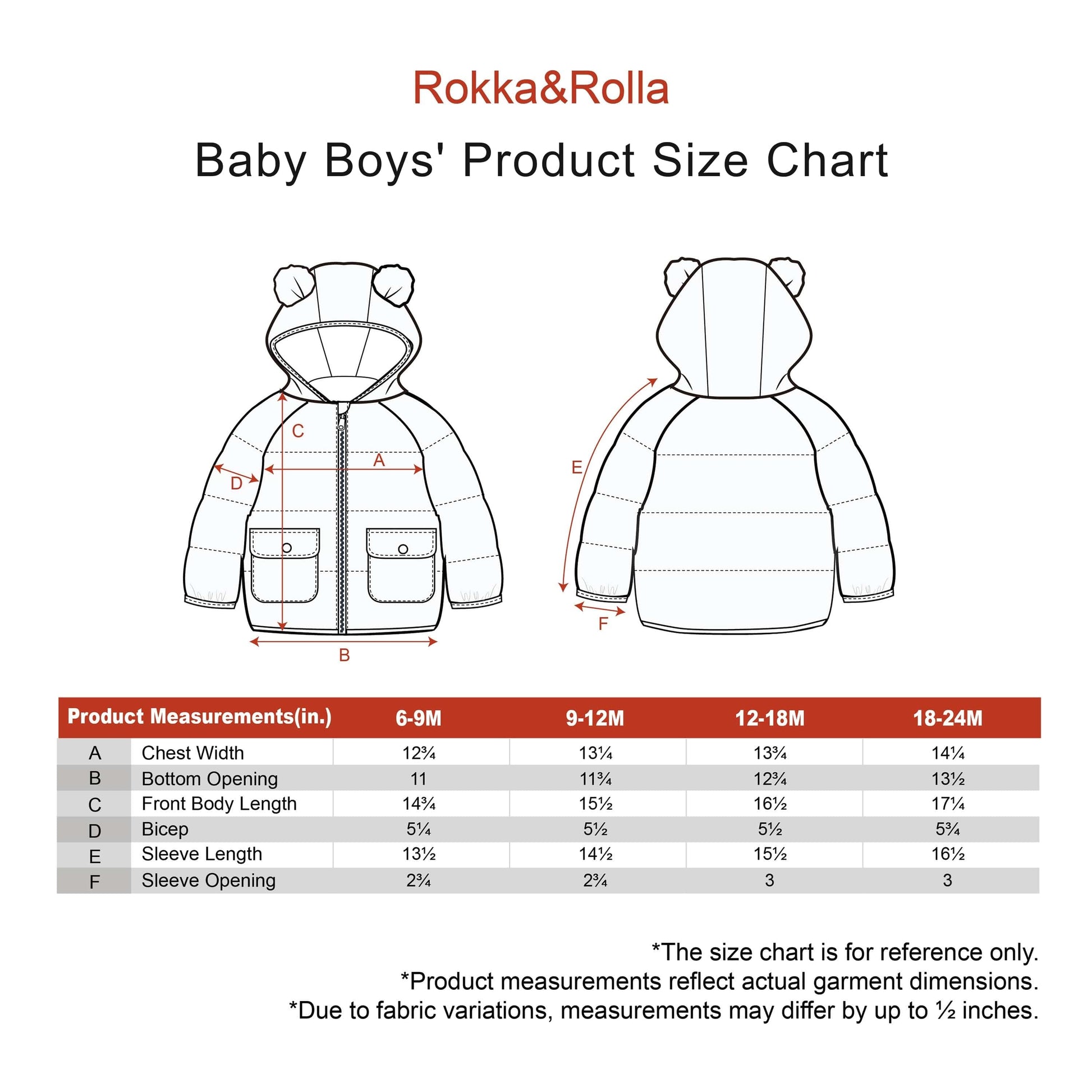 Baby Boys' Water-Resistant Sherpa Fleece Lined Puffer Jacket Winter Coat for Newborn Infants Toddler Coats & Jackets Rokka & Rolla