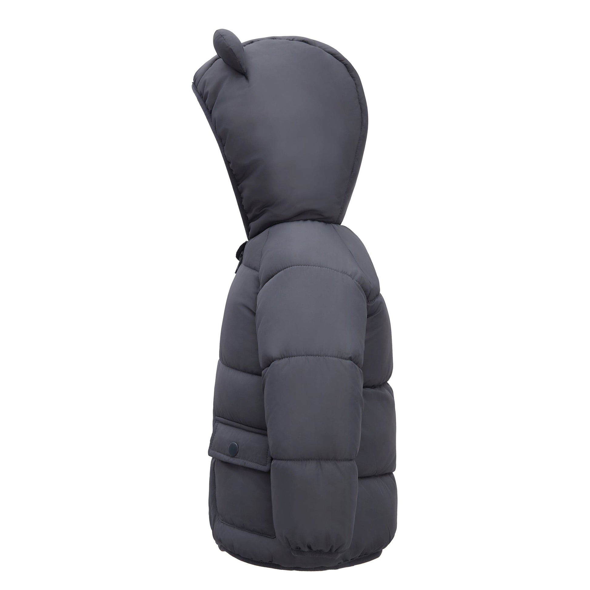 Rokka&Rolla Baby Boys' Quilted Puffer Jacket - Water-Resistant, Fleece Lined, With Cute Carton Ears Hood
