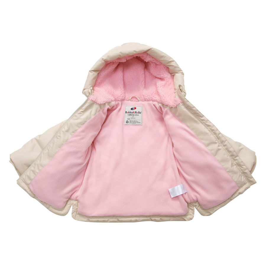 Baby Girls' Water-Resistant  Fleece Lined Heart Puffer Jacket for Newborn Infant Toddler (6-24M, 2T-5T) Coats & Jackets Rokka & Rolla