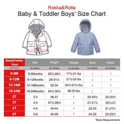 Baby Toddler Boys' Lightweight Water-Resistant Insulated Jersey Lined Puffer Jacket (6-24M, 2T-4T) Coats & Jackets Rokka & Rolla