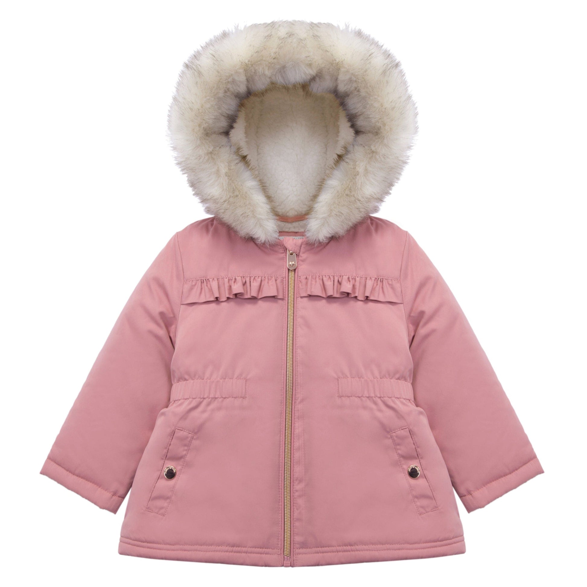 Baby Toddler Girls' Water-Resistant Puffer Jacket Sherpa Fleece Lined Parka Coat (6-24M, 2T-4T) Coats & Jackets 6-9M / ROSE PINK Rokka & Rolla