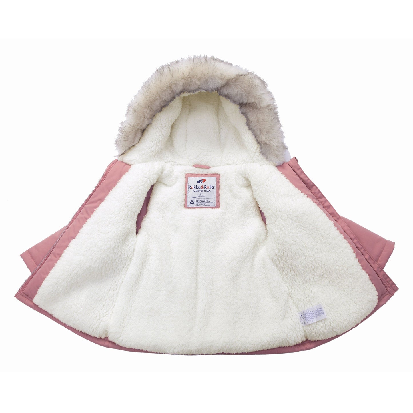 Baby Toddler Girls' Water-Resistant Puffer Jacket Sherpa Fleece Lined Parka Coat (6-24M, 2T-4T) Coats & Jackets Rokka & Rolla