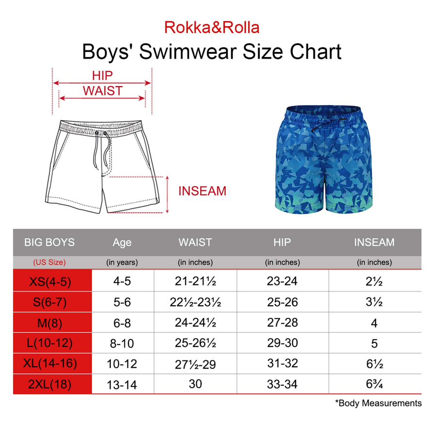 Boy‘s Compression Liner Swim Trunks Quick Dry Bathing Suit Swimwear Rokka & Rolla