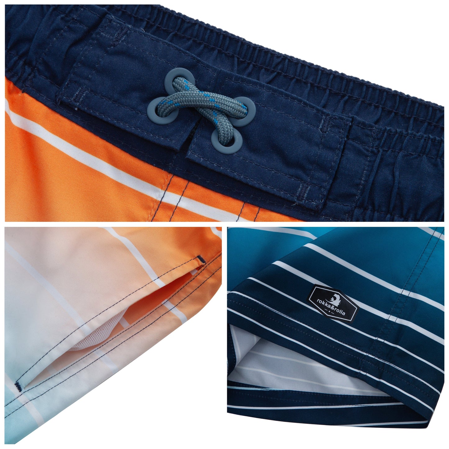 Boys' 4-Way Stretch Mesh Lined Swim Trunks Swimwear Rokka & Rolla