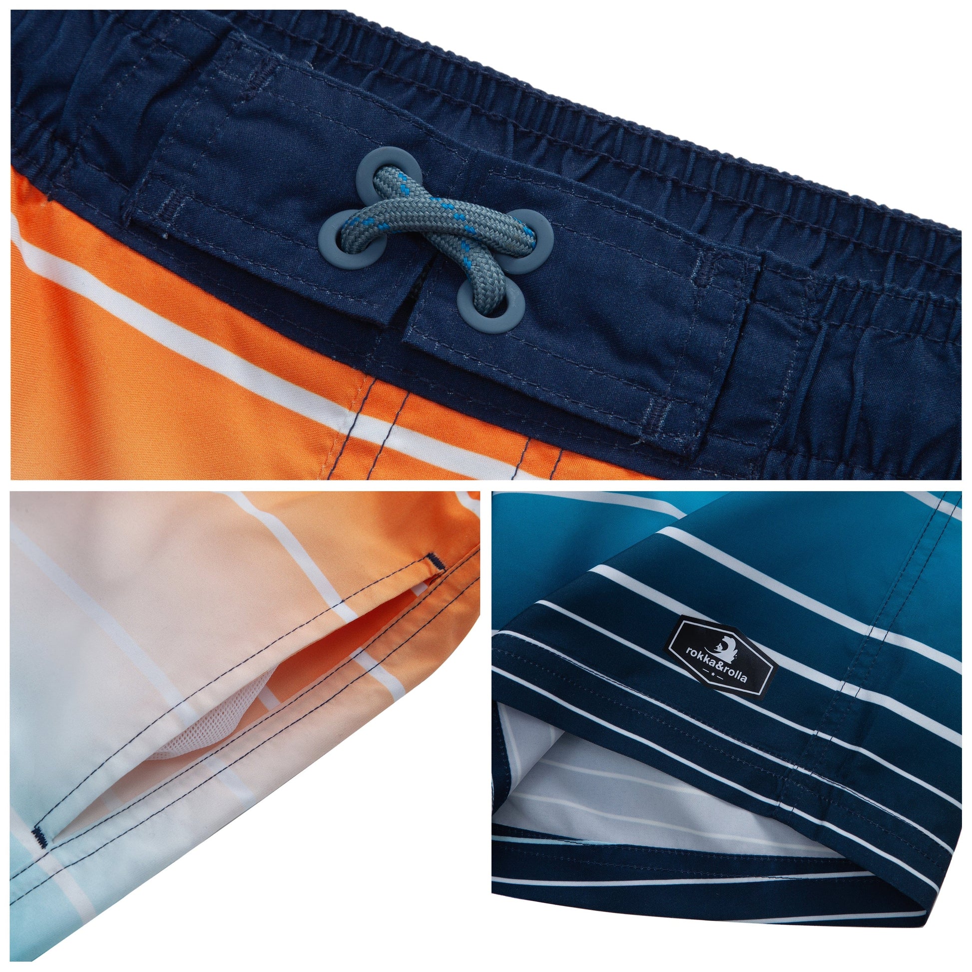 Boys' 4-Way Stretch Mesh Lined Swim Trunks Swimwear Rokka & Rolla