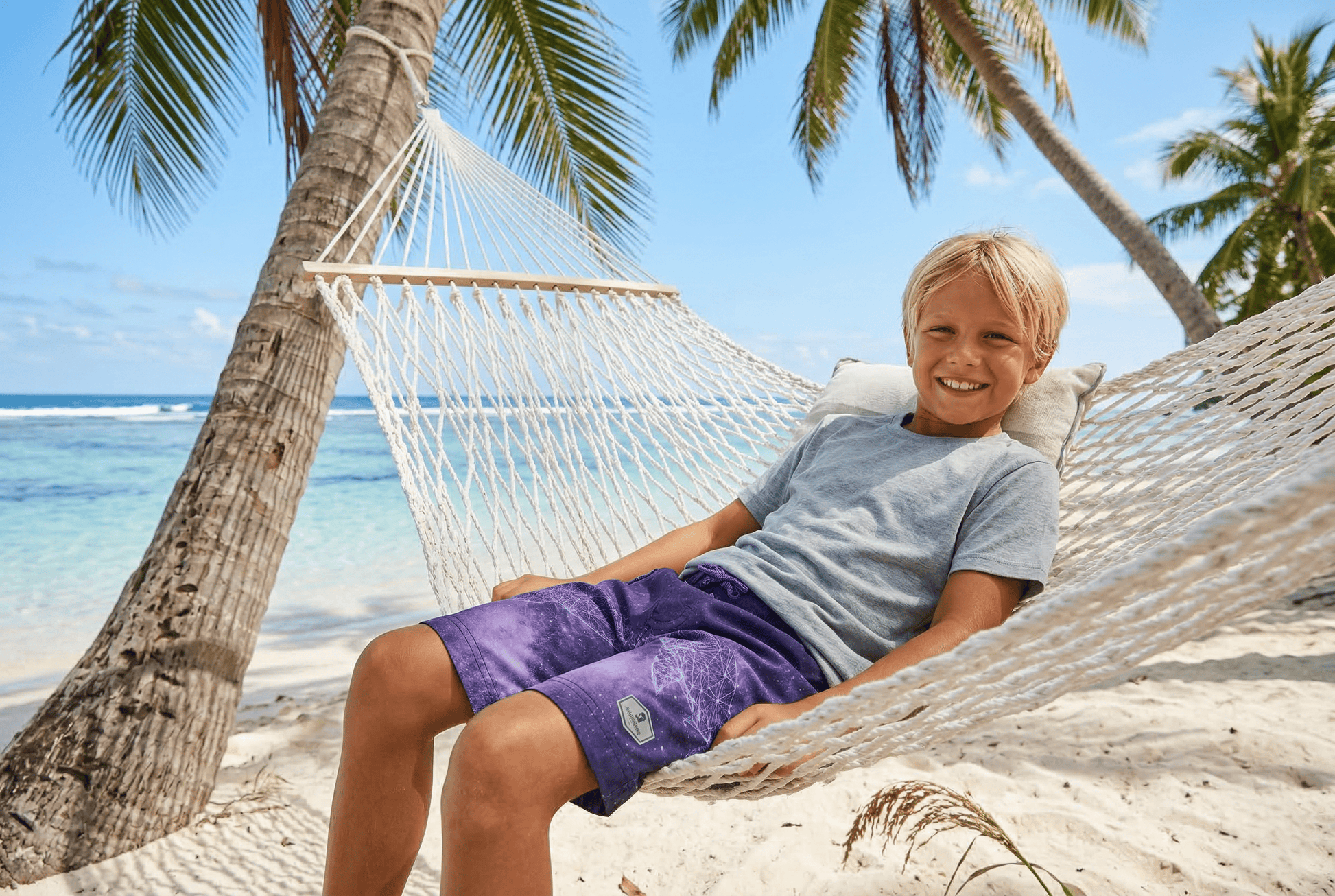 Boys' 4-Way Stretch Mesh Lined Swim Trunks Swimwear Rokka & Rolla