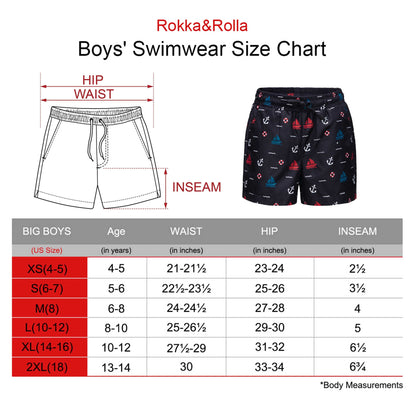 Boys' Compression Liner Swim Trunks Quick Dry Bathing Suit Swimwear Rokka & Rolla