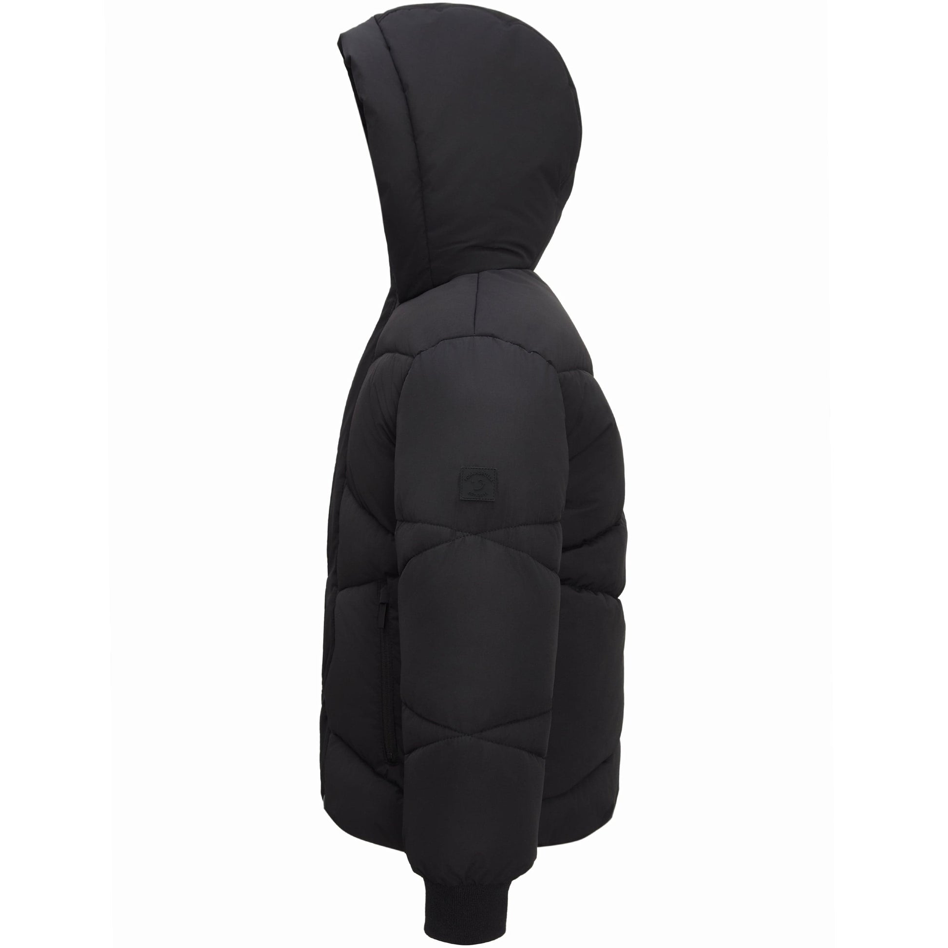 Boys' Hooded Puffer Jacket Water Resistant Warm Insulated Winter Coat - Black Coats & Jackets Rokka&Rolla