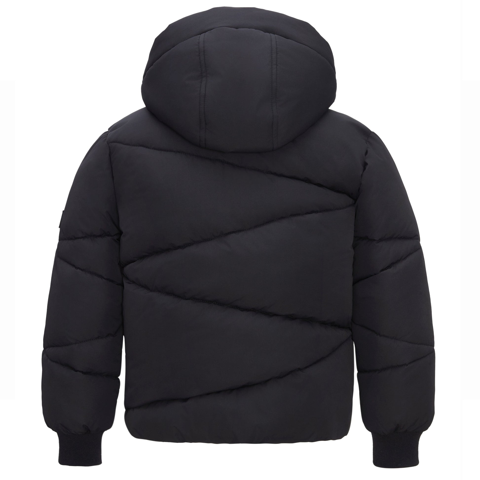 Boys' Hooded Puffer Jacket Water Resistant Warm Insulated Winter Coat - Black Coats & Jackets Rokka&Rolla