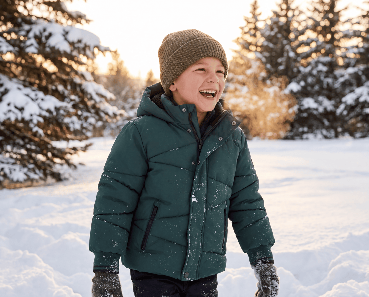 Boys' Hooded Puffer Jacket Water Resistant Warm Insulated Winter Coat - Dark Green Coats & Jackets Rokka&Rolla