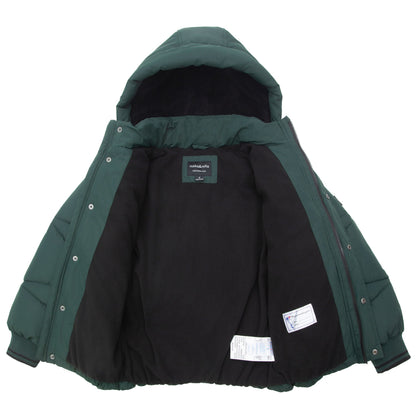 Boys' Hooded Puffer Jacket Water Resistant Warm Insulated Winter Coat - Dark Green Coats & Jackets Rokka&Rolla